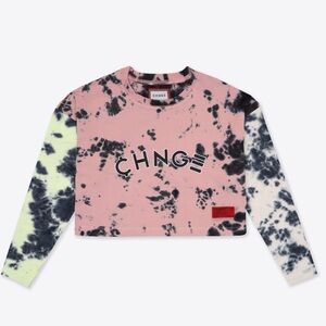 CHNGE tie dye long sleeve crop top S